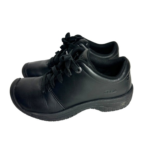 Keen Women's Oxford Size 7 Black Leather Work Utility Shoe Oil & Slip Resistant - Picture 1 of 11